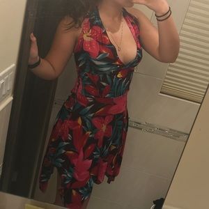 womens junior medium sundress pink red burgundy